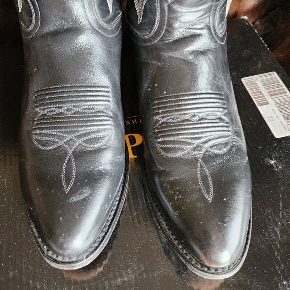 Dan Post Mens Cowboy Boots Black Leather 2110 13 EW Mignon Corona - Picture 2 of 7